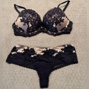 Victoria’s Secret lingerie: push up bra and panty set.
